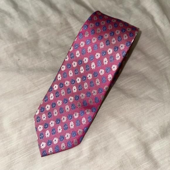 Charles Dastier Silk Tie Pink Floral - Picture 1 of 4